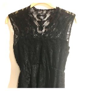 Black lace peplum top